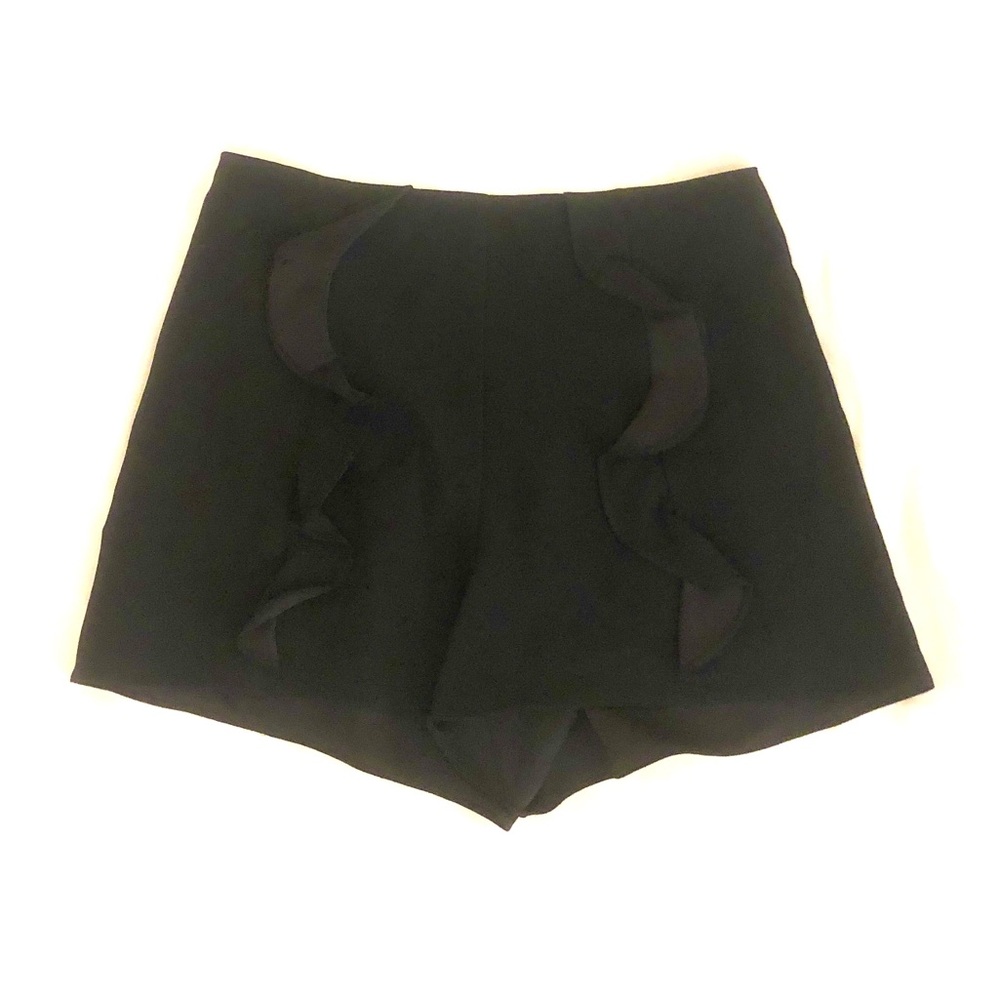 Intermix black mini shorts with ruffles